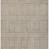 7' X 9' Beige and Ivory Geometric Indoor Outdoor Area Rug