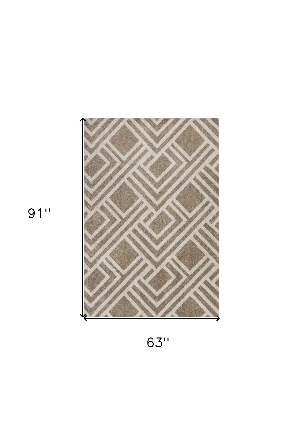 8' X 11' Beige Geometric Indoor Outdoor Area Rug