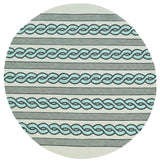 5' X 7' Ivory and Blue Abstract Indoor Outdoor Area Rug