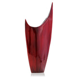 18" Red Aluminum Contemporary Pointed Table Vase