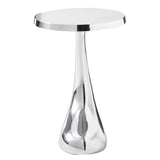 21" Silver Aluminum Round End Table