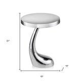 21" Silver Aluminum Round End Table