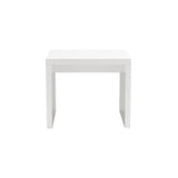 20" White Square End Table