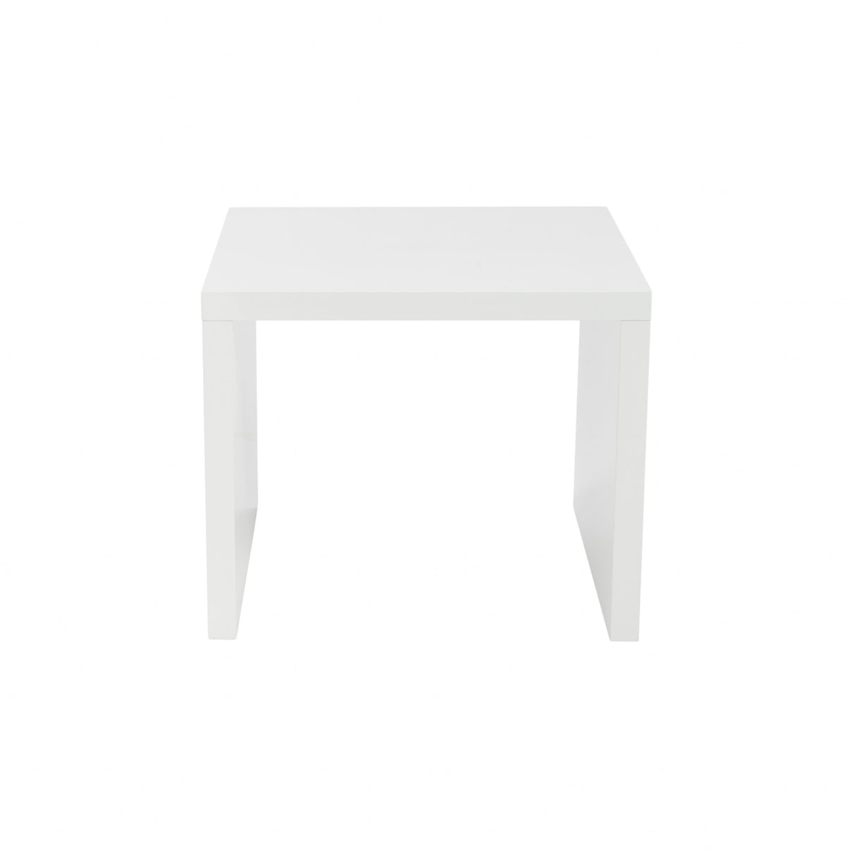 20" White Square End Table