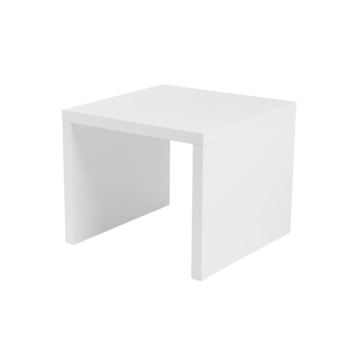 20" White Square End Table