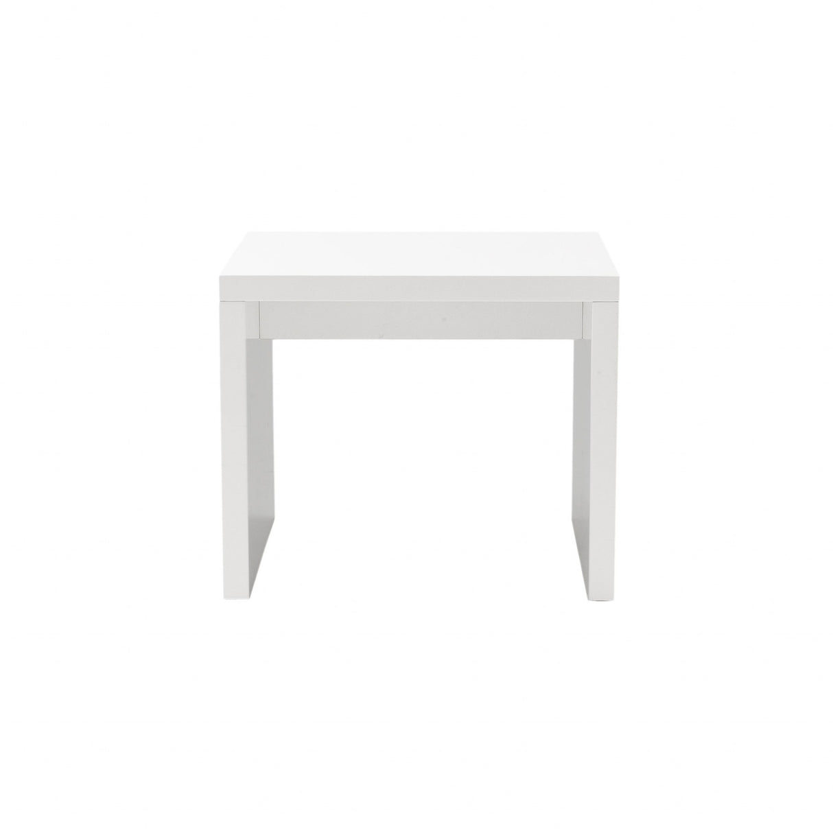 20" White Square End Table