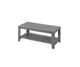 Set of Three 42" Gray Coffee Table With Shelf