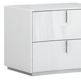 18" White Two Drawers Manufactured Wood Nightstand