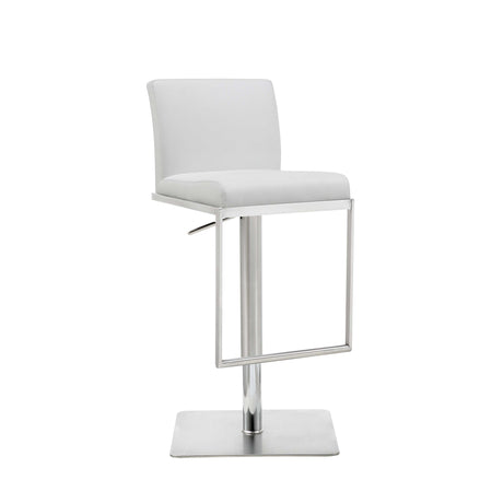 20 " White And Silver Stainless Steel Bar Chair