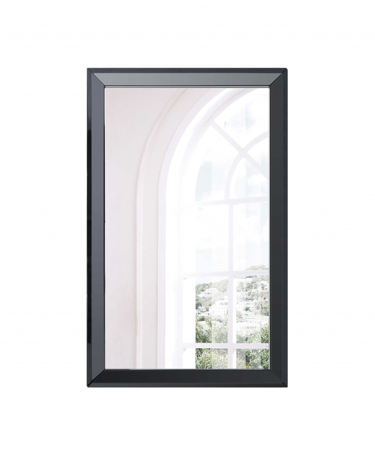 51" Black Wood Framed Accent Mirror