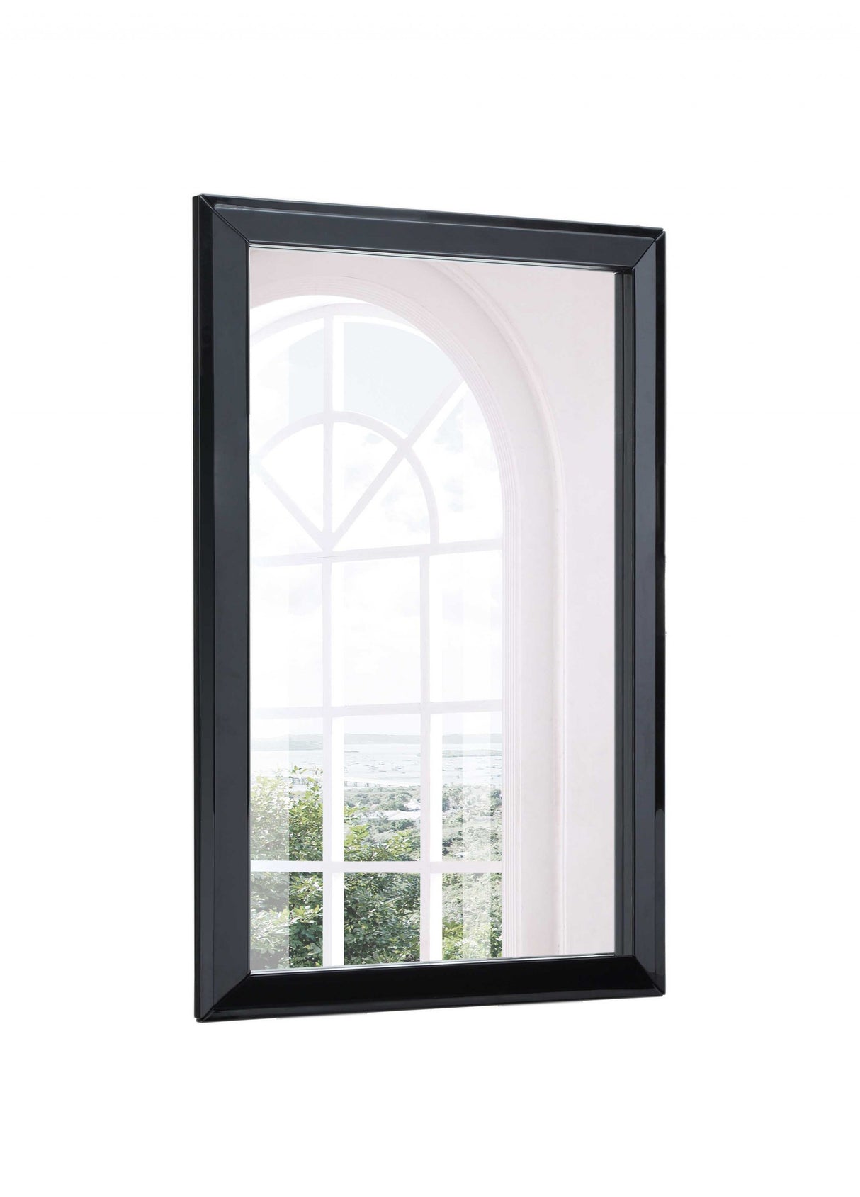 51" Black Wood Framed Accent Mirror