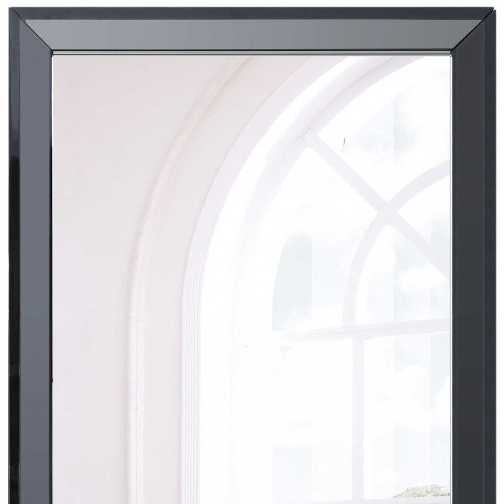 51" Black Wood Framed Accent Mirror