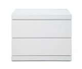 18" White Two Drawers Nightstand