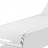 Set of Two 23" White and Chrome Indoor Outdoor Chaise Lounge