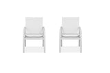 Set of Two 22" White Metal Indoor Outdoor Dining Chair