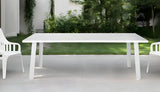 87" White Aluminum Outdoor Dining Table