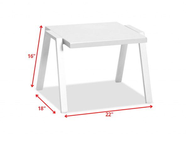 16" White Aluminum End Table