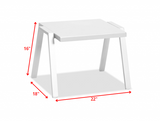 16" White Aluminum End Table