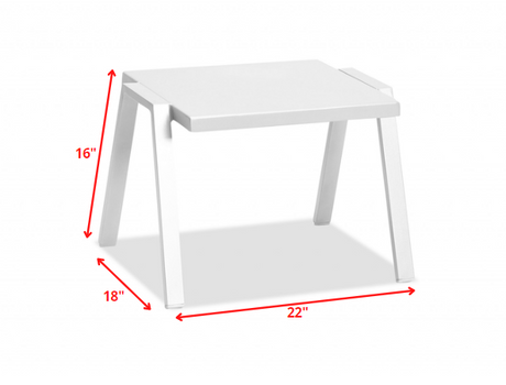 16" White Aluminum End Table