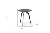 20" Black And Gray Ceramic Round End Table