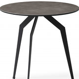 20" Black And Gray Ceramic Round End Table