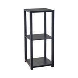 28" Black Square End Table With Two Shelves