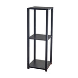 35" Black Solid Wood Square End Table With Two Shelves