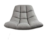 40" Gray And Silver Linen Tufted Butterfly Chair