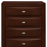 32" Espresso Solid Wood Five Drawer Chest