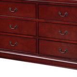 57" Black Solid Wood Six Drawer Double Dresser