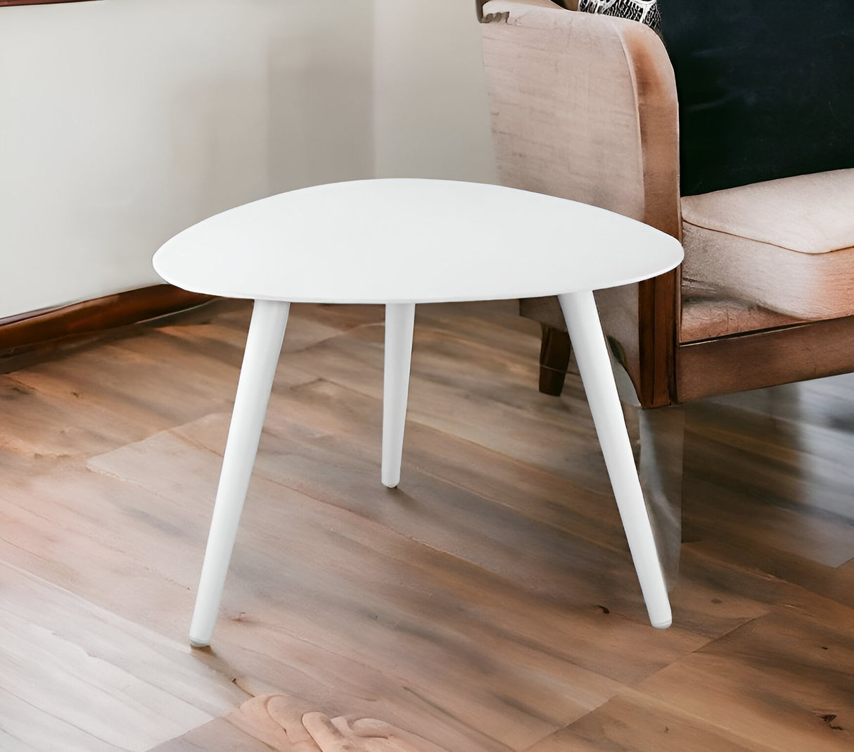 14" White Aluminum End Table