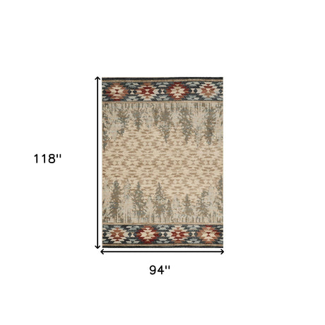 8' X 10' Ivory Pines Area Rug