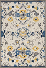 5' X 8' Ivory Abstract Handmade Indoor Outdoor Area Rug