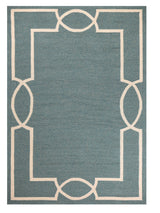 5' X 7' Spa Coastal Bordered Indoor Outdoor Area Rug