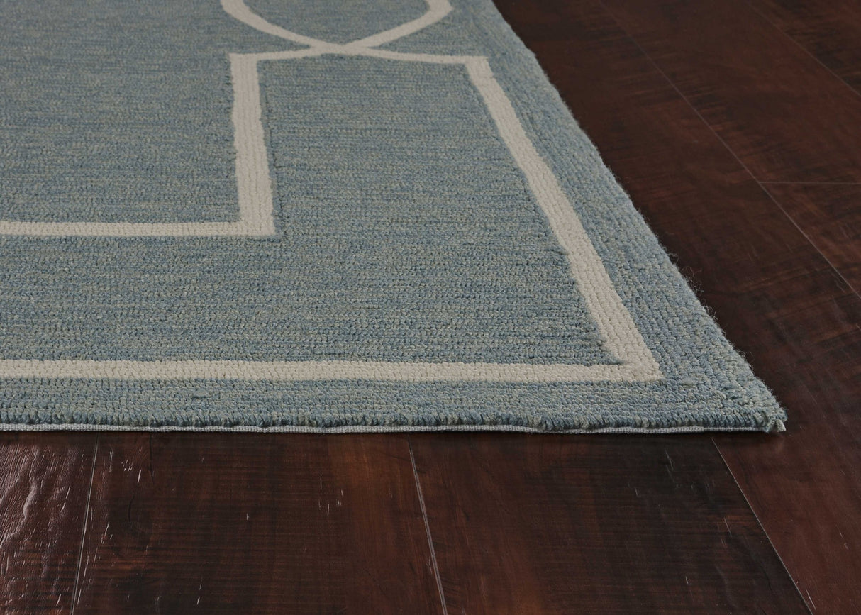 5' X 7' Spa Coastal Bordered Indoor Outdoor Area Rug