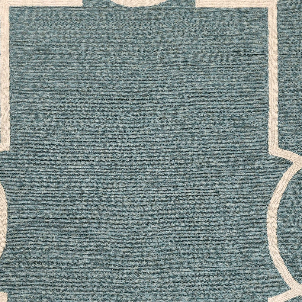 5' X 7' Spa Coastal Bordered Indoor Outdoor Area Rug