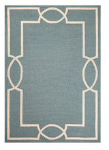 5' X 7' Spa Coastal Bordered Indoor Outdoor Area Rug