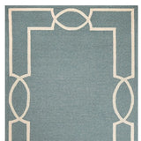 5' X 7' Spa Coastal Bordered Indoor Outdoor Area Rug