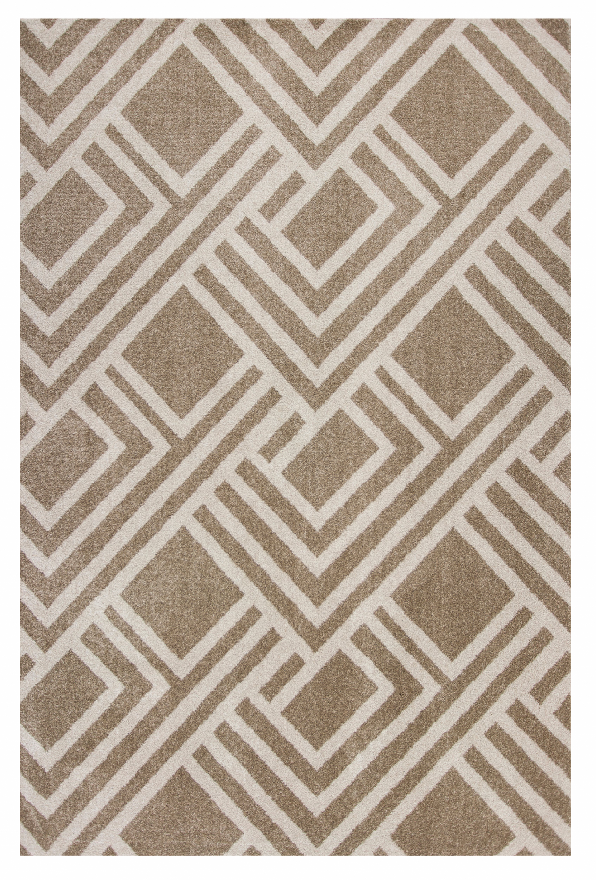 8' X 11' Beige Geometric Indoor Outdoor Area Rug