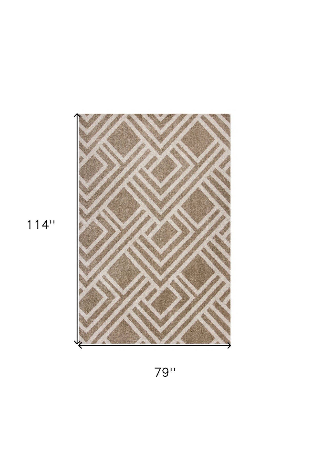 8' X 11' Beige Geometric Indoor Outdoor Area Rug