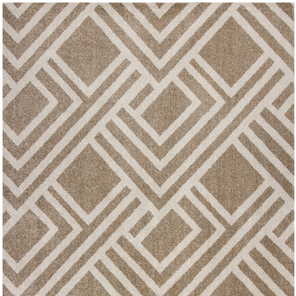 8' X 11' Beige Geometric Indoor Outdoor Area Rug