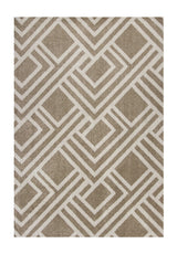 8' X 11' Beige Geometric Indoor Outdoor Area Rug