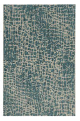 3' X 5' Teal Blue Abstract Indoor Outdoor Area Rug