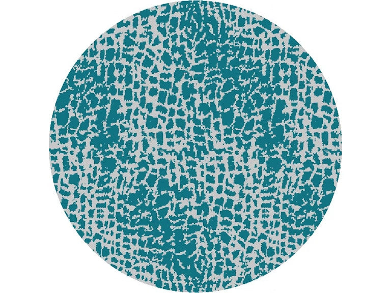 3' X 5' Teal Blue Abstract Indoor Outdoor Area Rug