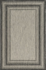 8' X 11' Gray Striped Indoor Outdoor Area Rug