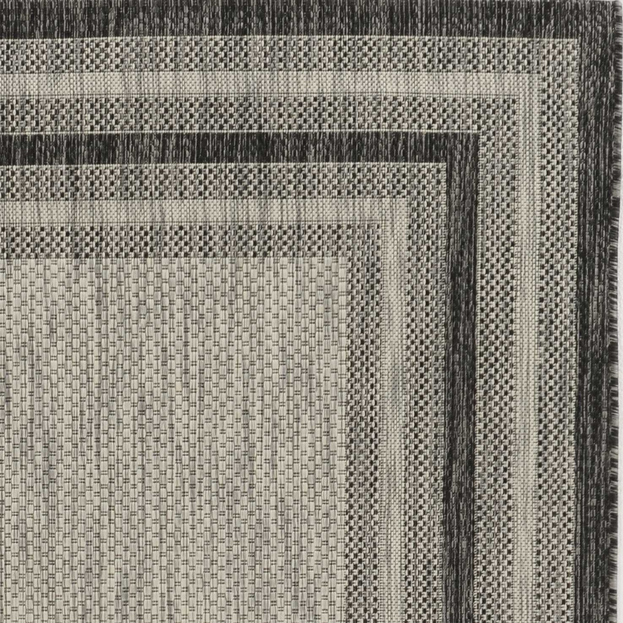 8' X 11' Gray Striped Indoor Outdoor Area Rug