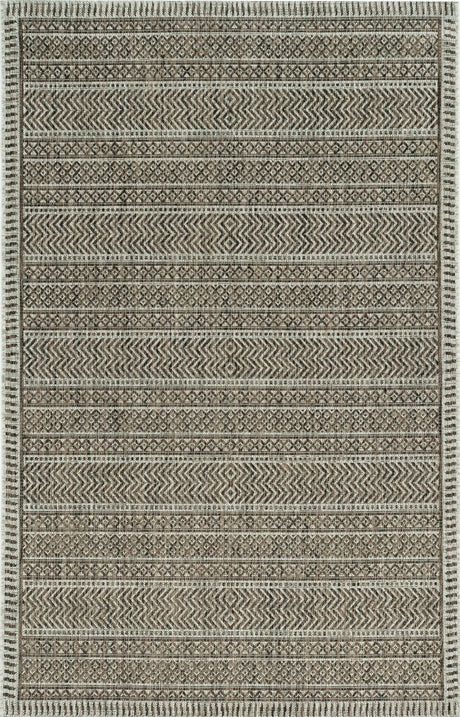 5' X 8' Brown Southwestern Indoor Outdoor Area Rug