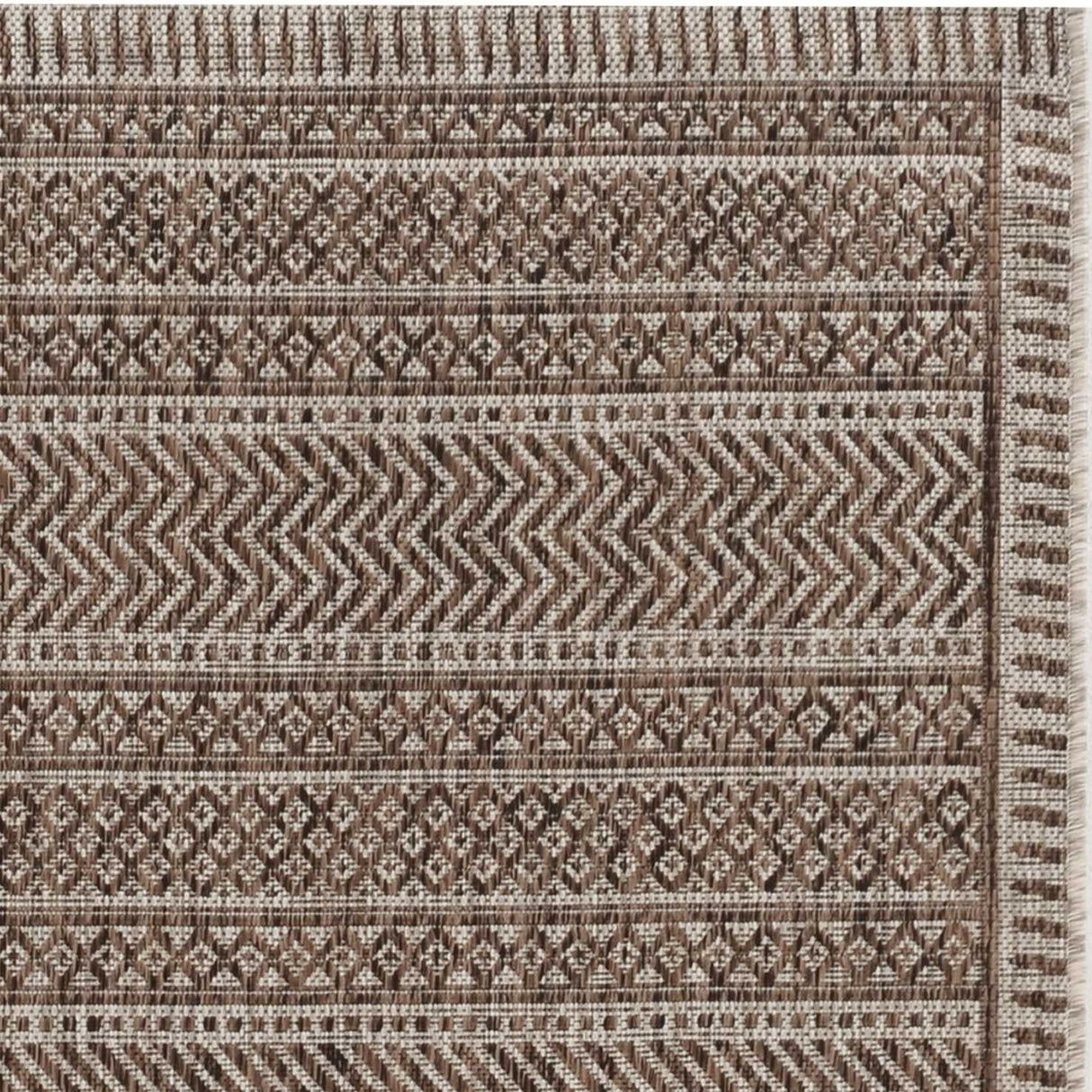 5' X 8' Brown Southwestern Indoor Outdoor Area Rug