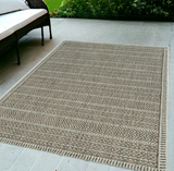 5' X 8' Brown Southwestern Indoor Outdoor Area Rug