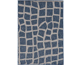 3' X 4' Blue and Gray Abstract Indoor Outdoor Area Rug